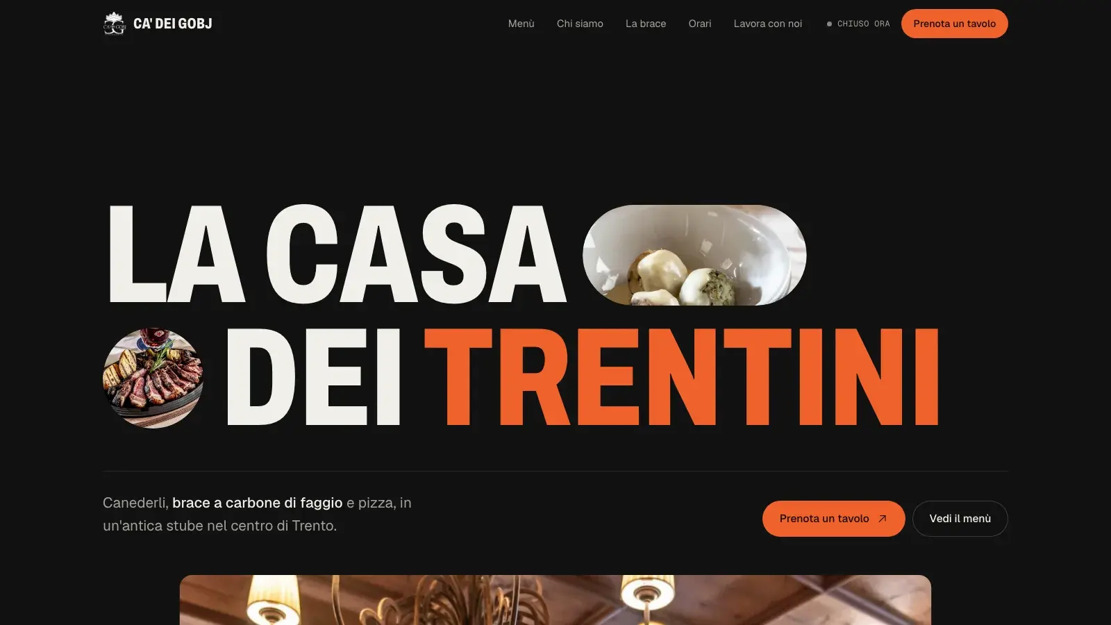 Nuovo sito per il ristorante Ca' dei Gobj di Trento
