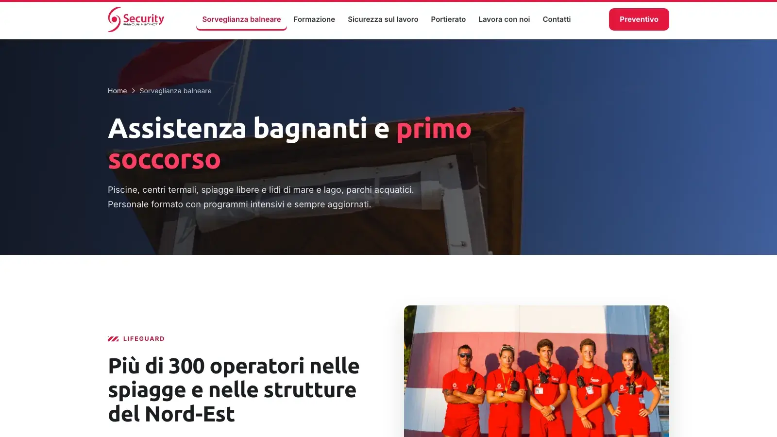 La pagina della sorveglianza balneare