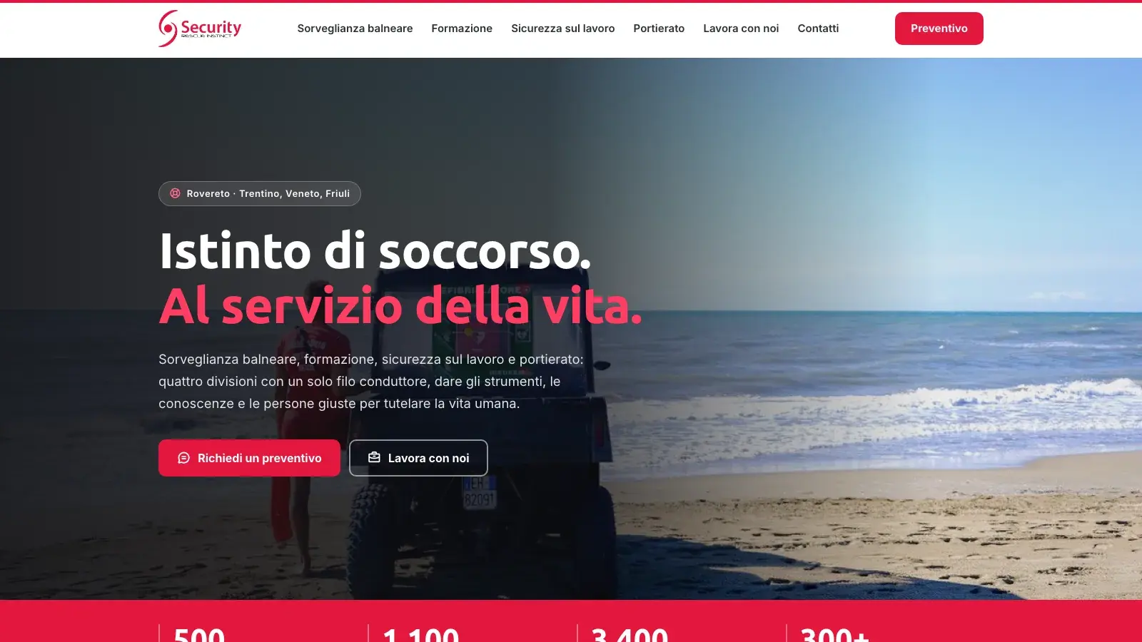 Sito multilingua per Security S.r.l. di Rovereto